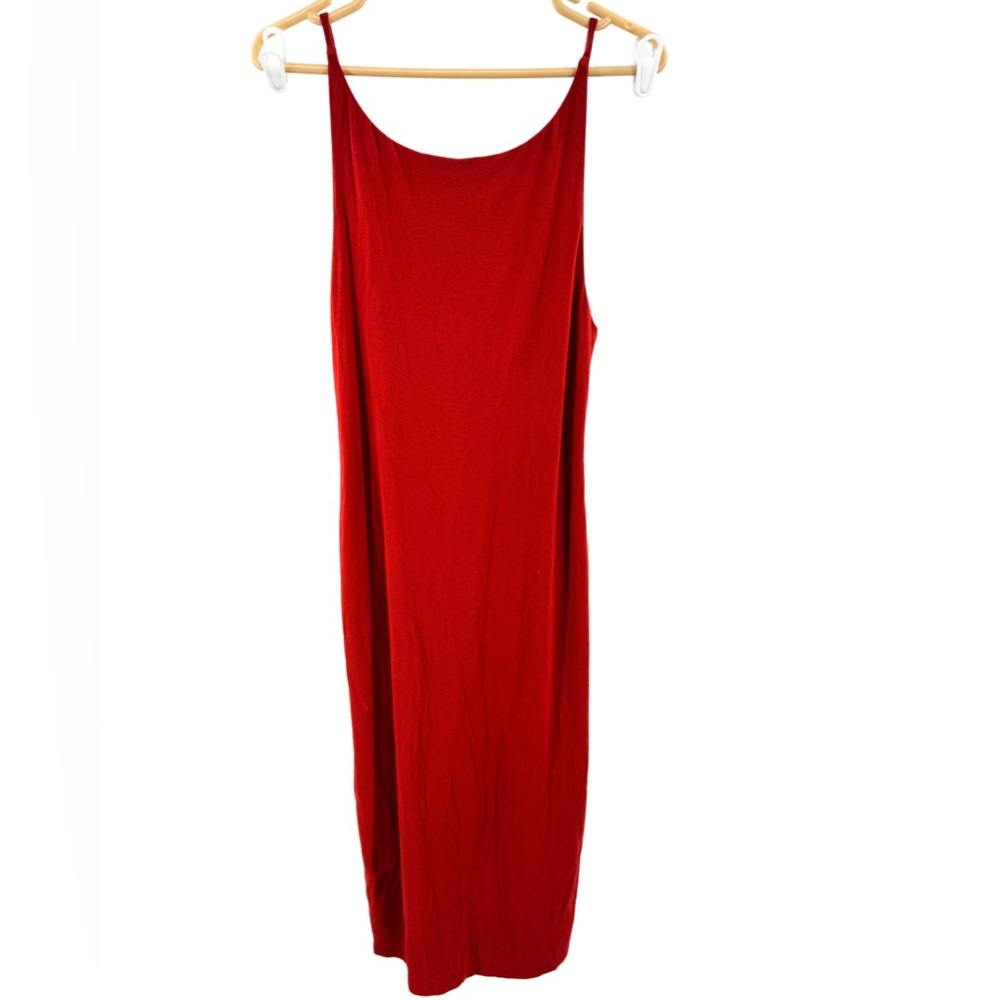 J. Crew Women's Maxi sundress Dress burnt orange modal high neck summer layering